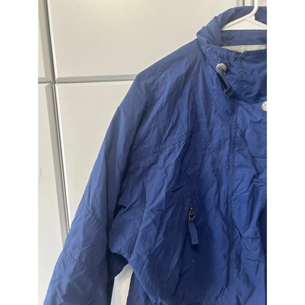 Vintage Schoffel Blue Utility Jacket Hooded Full Zip Windbreaker‎ Mens Medium